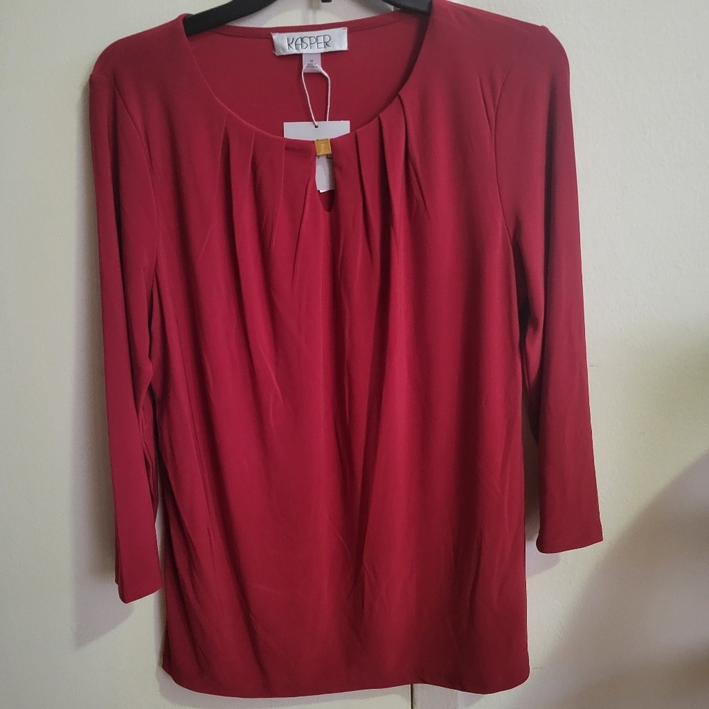 Kasper Women's Red Top - Picture 2 of 5